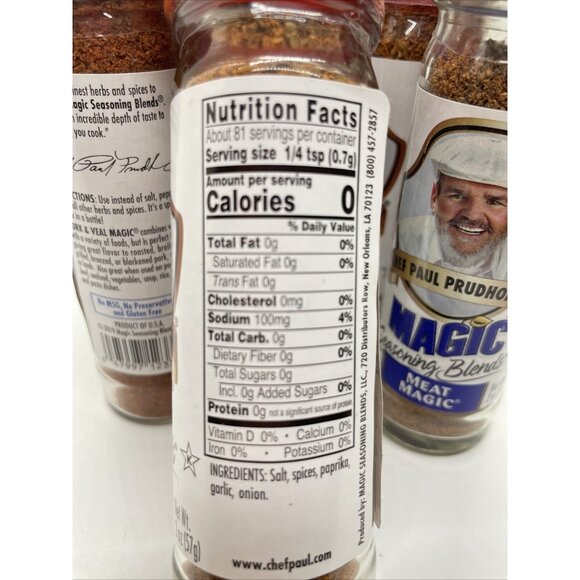 FRESH Magic Chef Paul Prudhomme's Magic Seasoning 6 Jar Set Variety Pack Lot - Picture 13 of 15